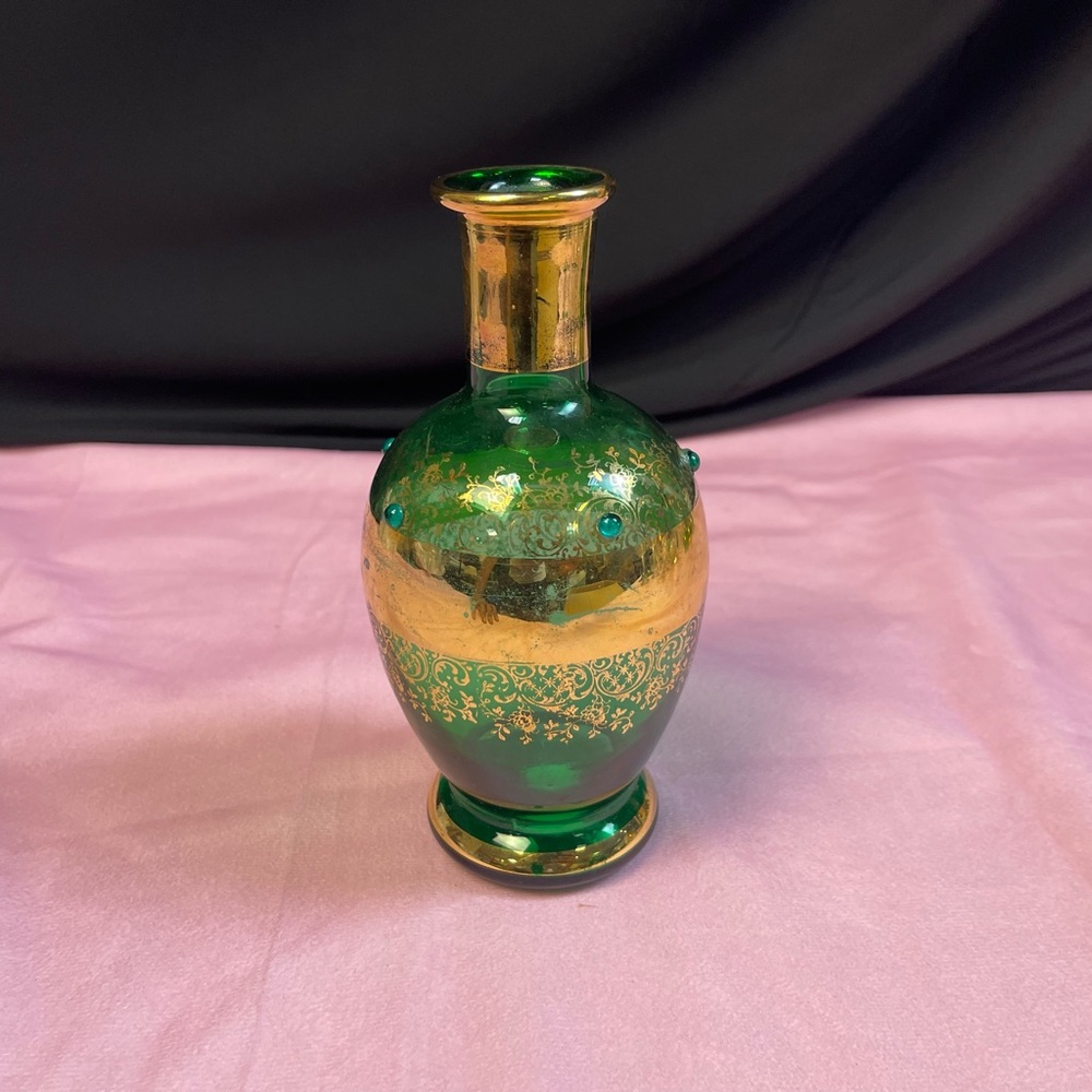 Green Emerald Vase piece of decorative glassware.